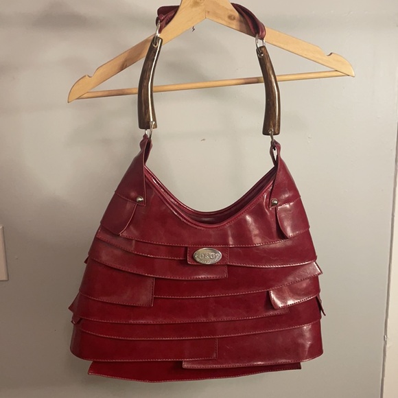 RARE Dolce & Gabbana Red Maroon Layered Handbag - Picture 4 of 13